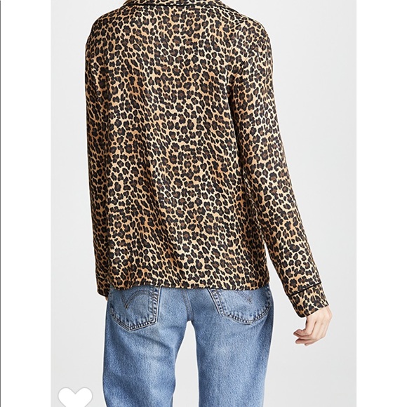 Three Dots Leopard PJ Top Medium - Picture 3 of 7